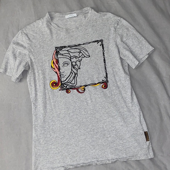 VERSACE COLLECTION MENS GREY COTTON TSHIRT MEDUSA DESIGNER - Picture 3 of 5